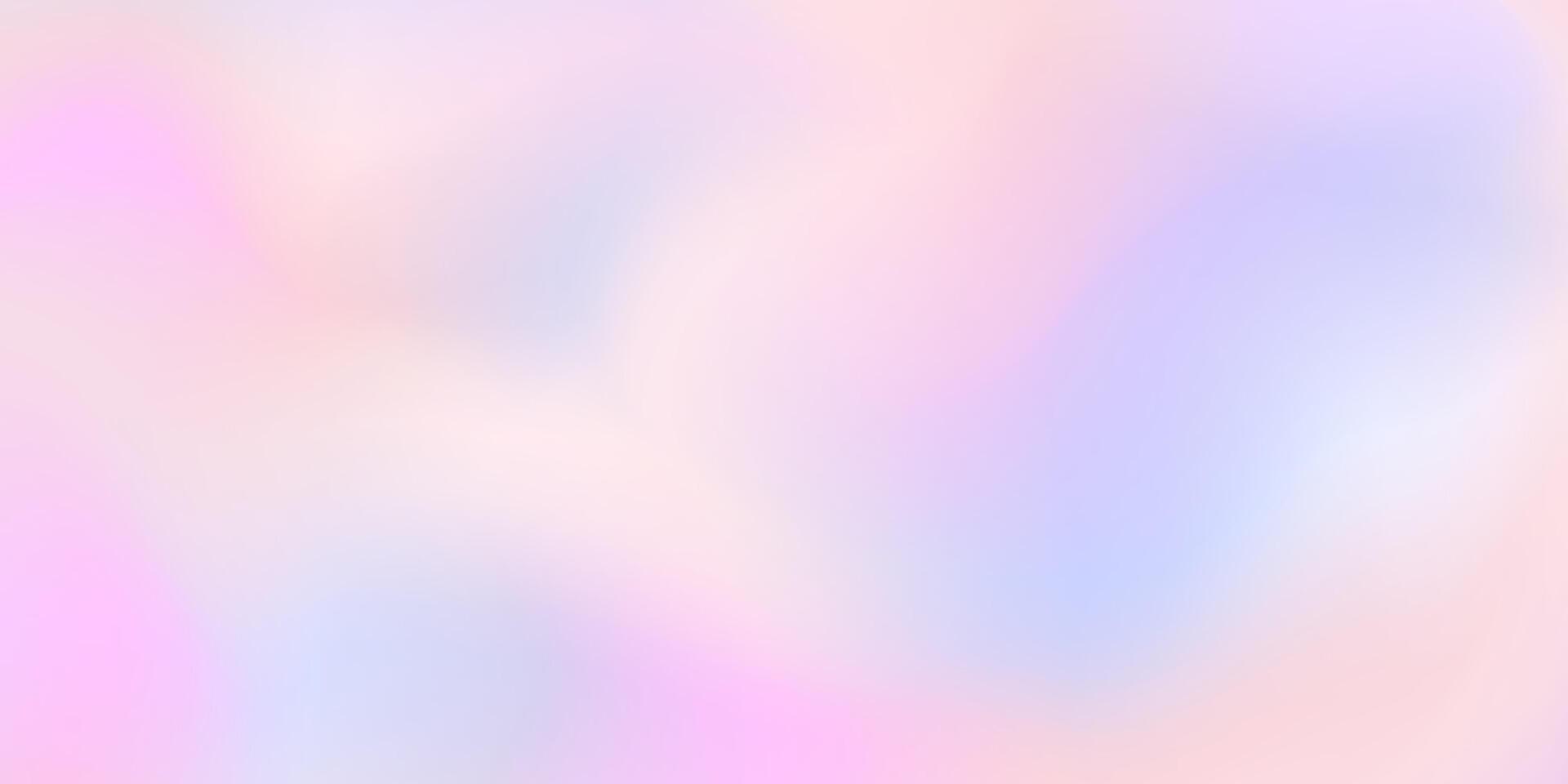 Abstract holographic pastel light pink, soft lavender, pale peach, baby blue gradient background for web header, banner design. Cute hologram backdrop, smooth texture vector