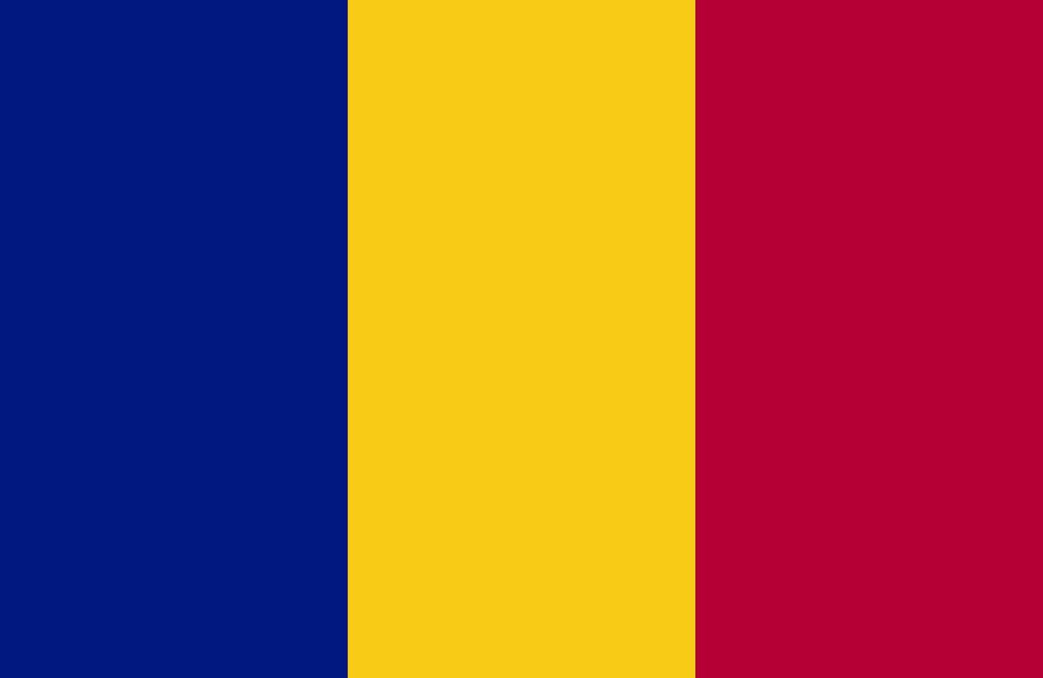 Romania flag. Flag of Romania sign isolated. National flag of Romania flat symbol icon for printing of any size. EPS 10 vector