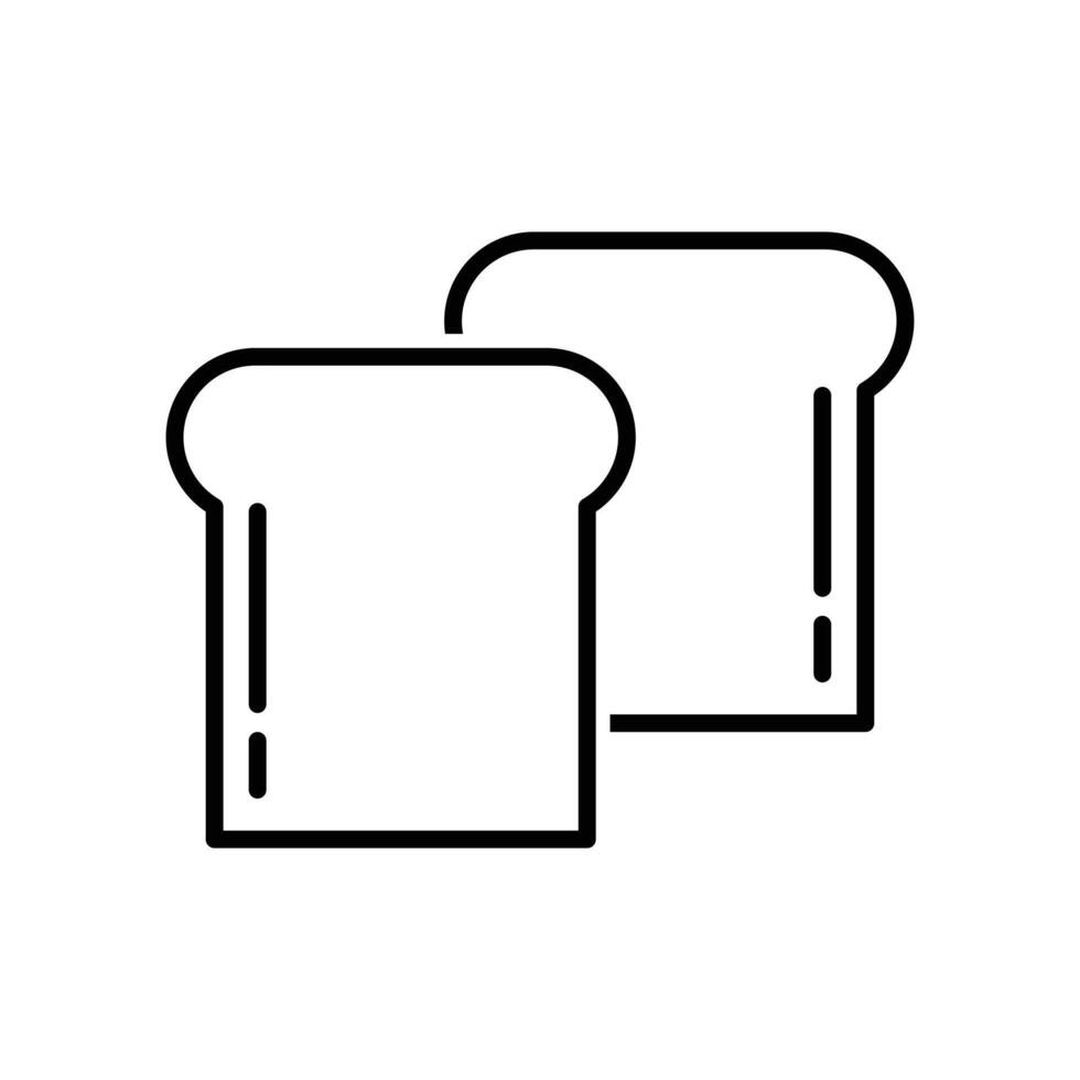 bread toast icon breakfast design concept outline style vector