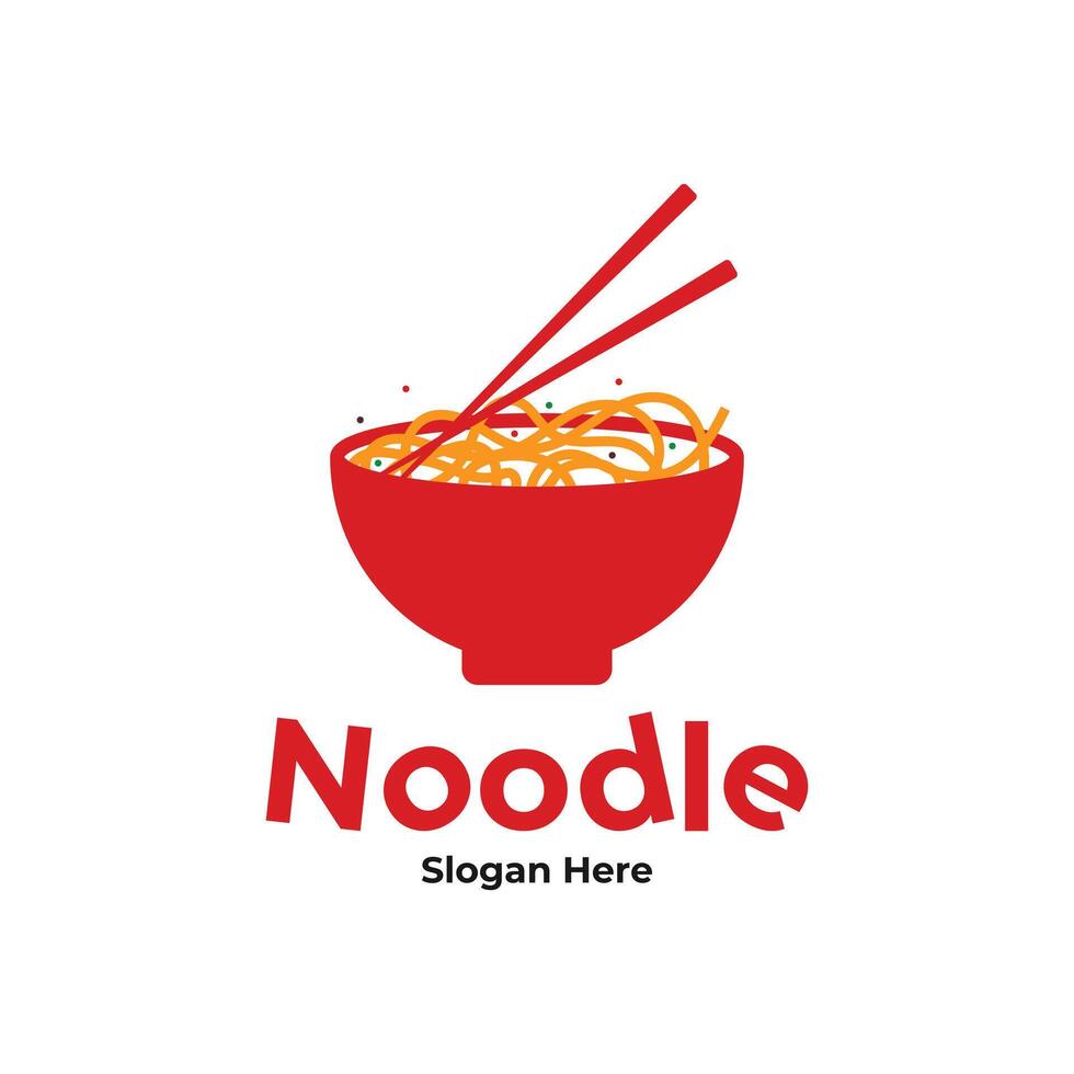 chinese noodle restaurant logo design concept idea vector