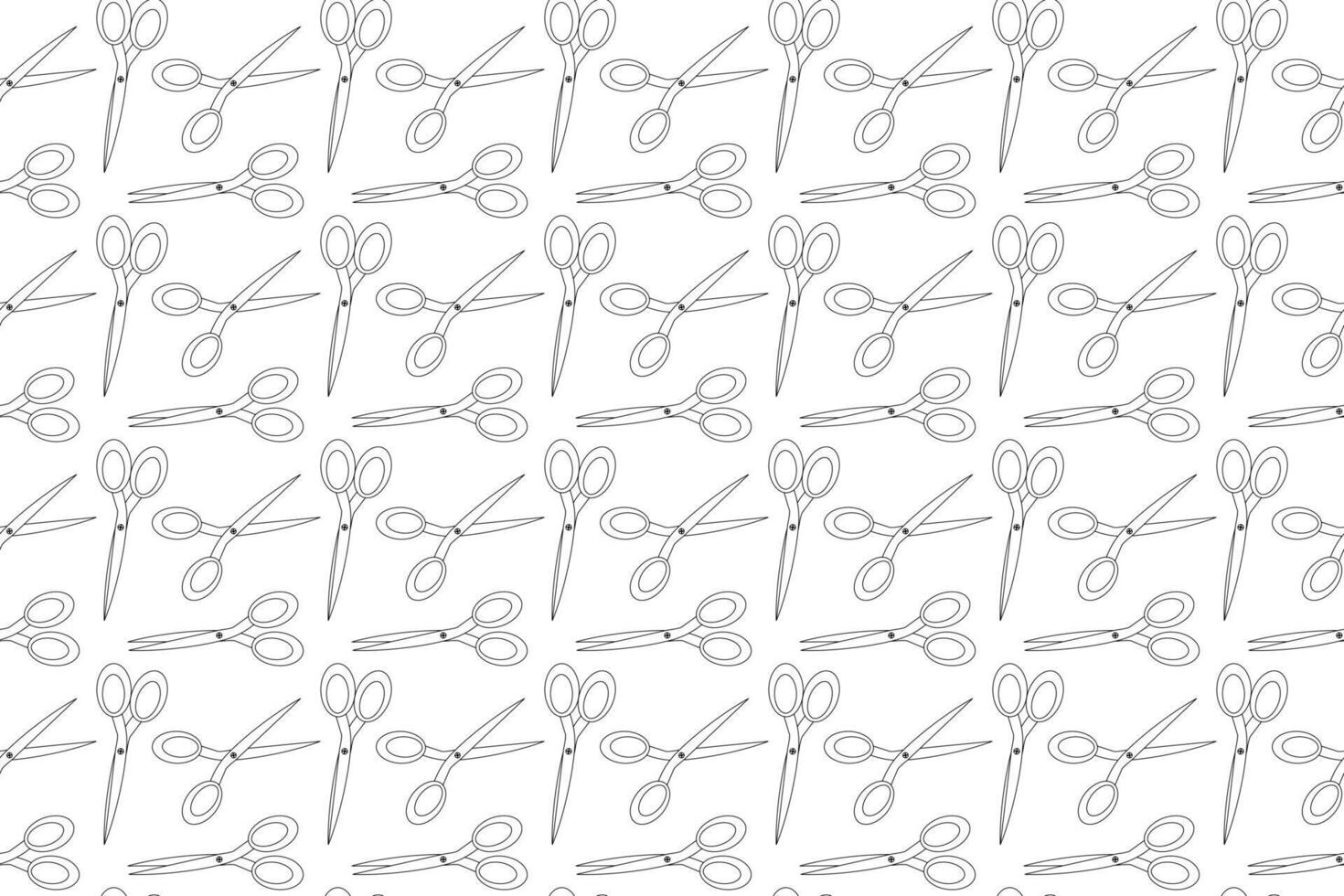 illustration of scissors in a seamless pattern, perfect for back-to-school-themed coloring books and educational activities. vector