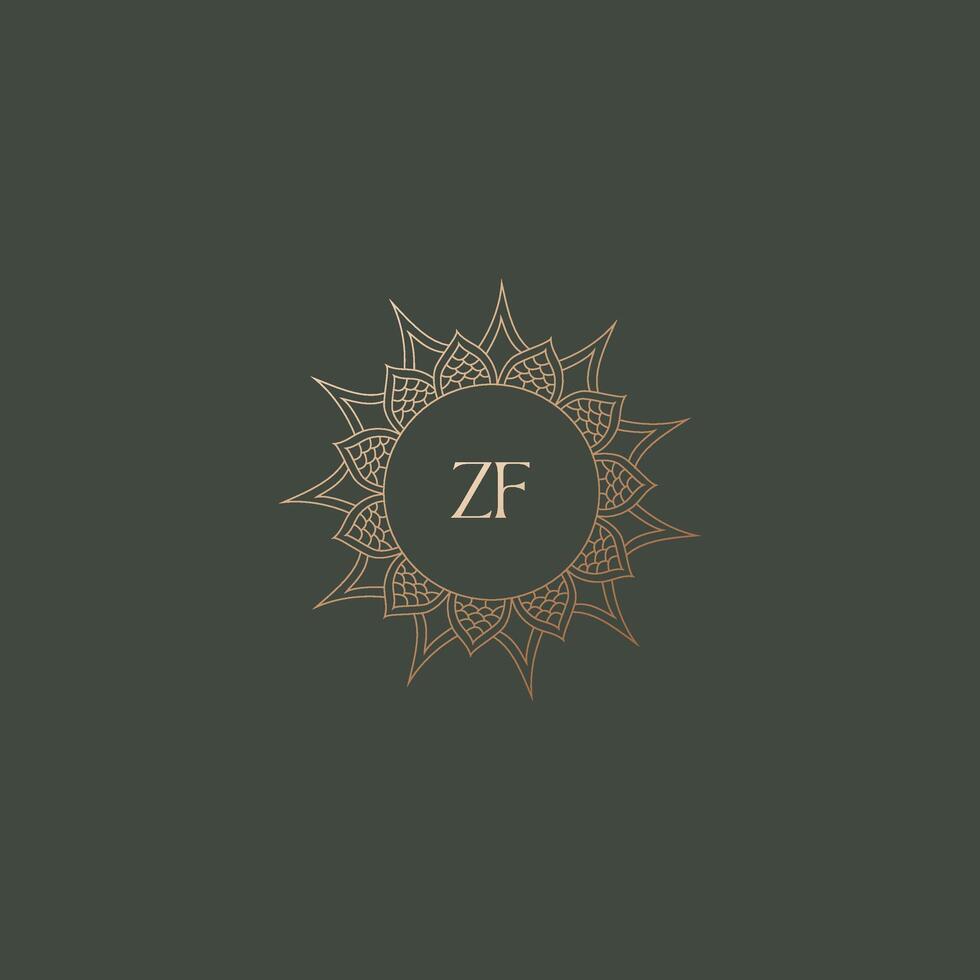 ZF logo design image vector