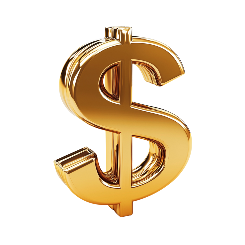 A golden dollar sign png