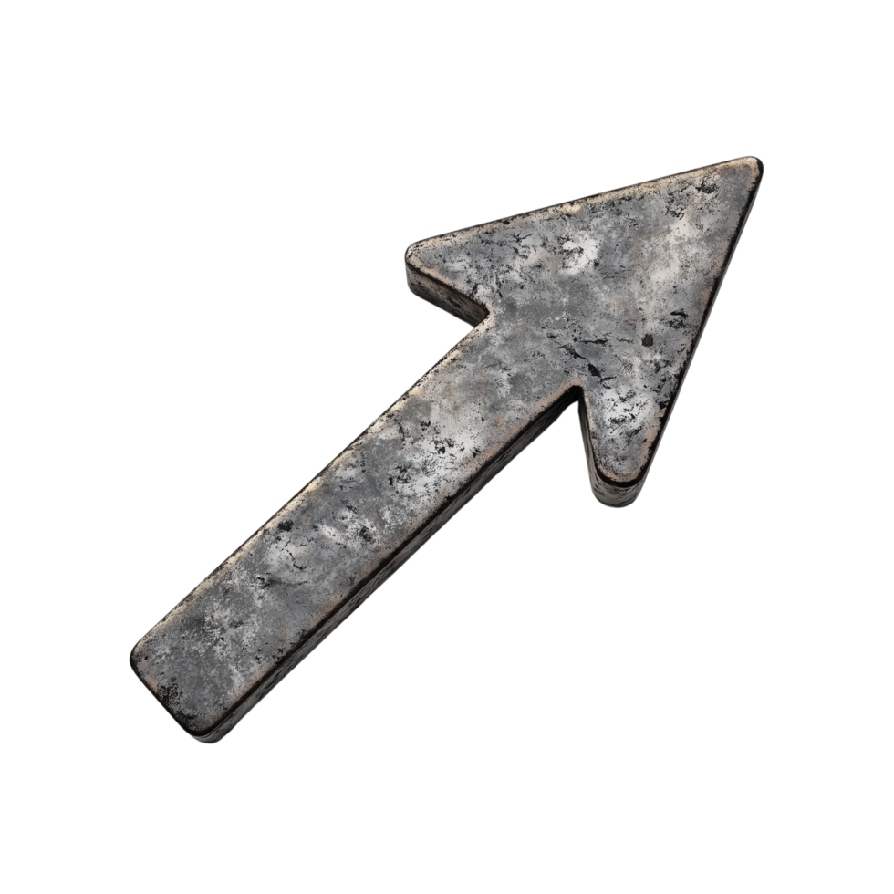 A metal arrow pointing in the direction of the arrow png