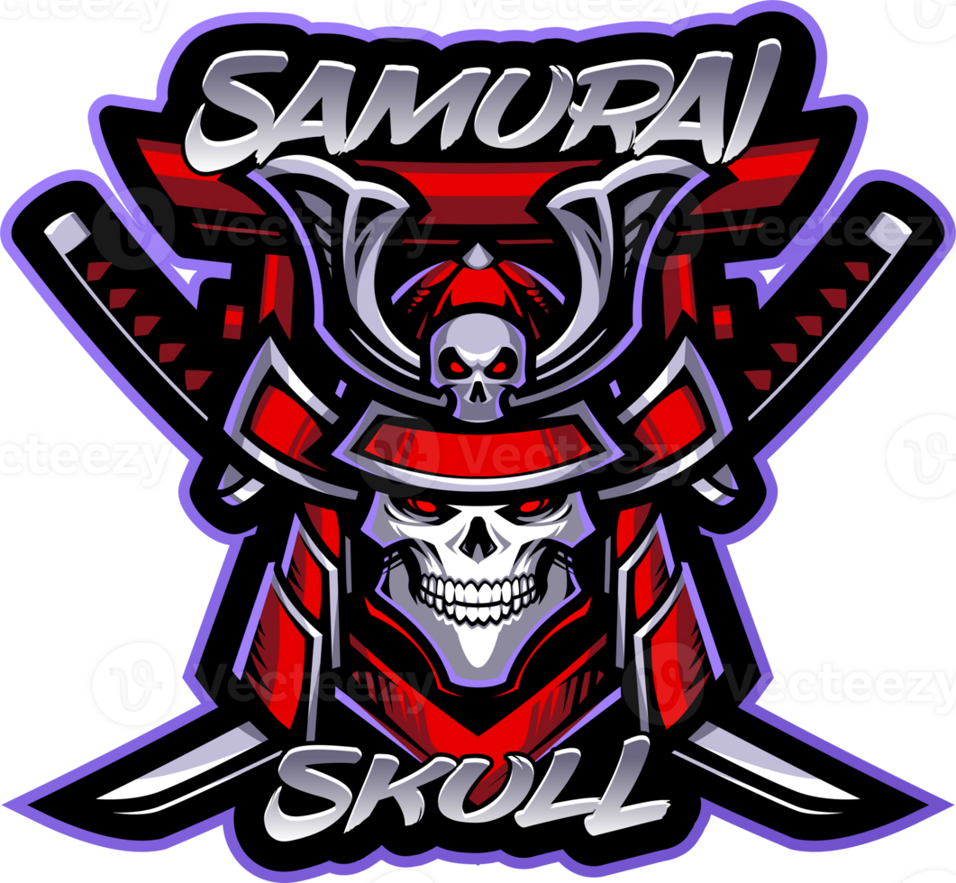 Samurai skull mascot png