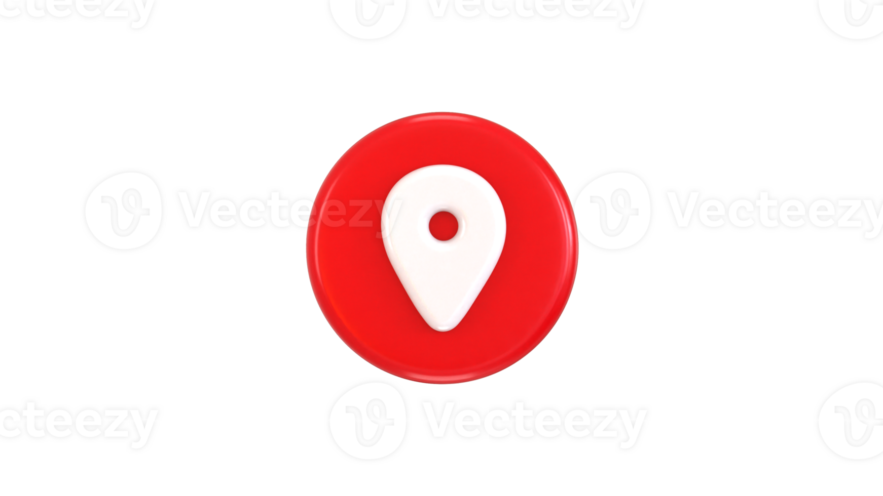 location button, gps pointer icon 3d rendering illustration png