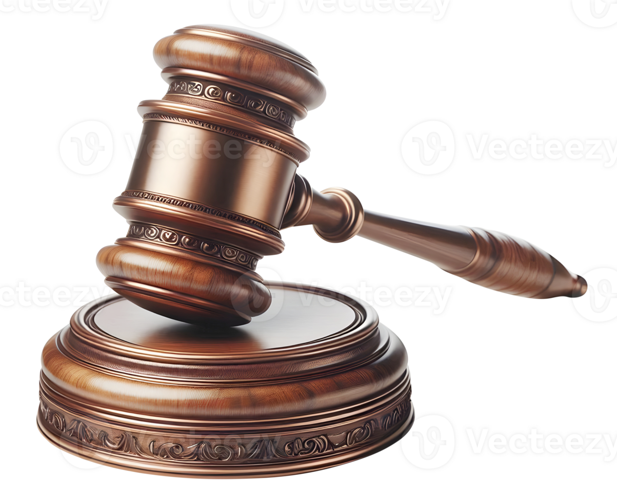 Wooden gavel justice hammer law and order symbol transparent background png