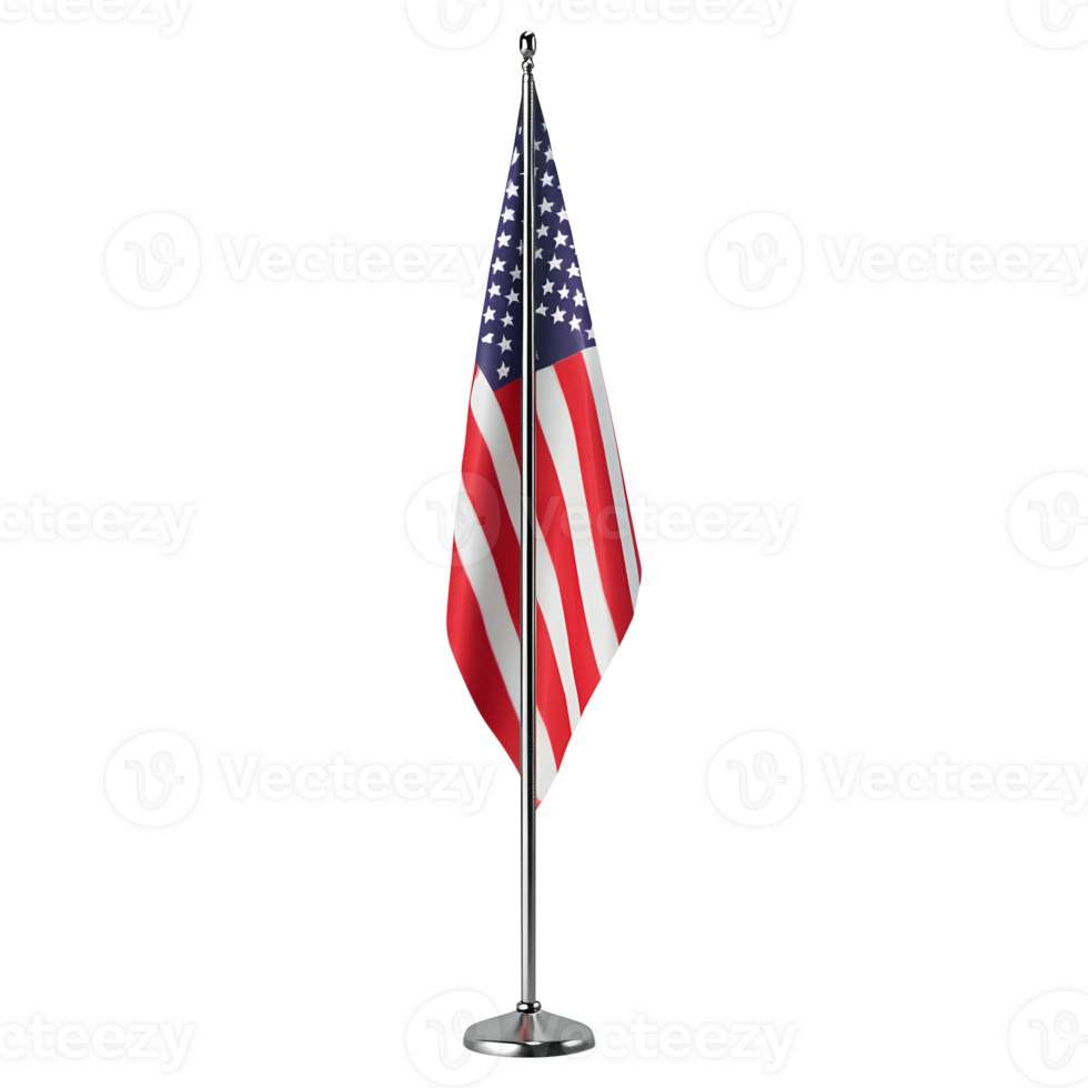 USA flag American flag with pole US flag with pole flag of united states of america transparent background png