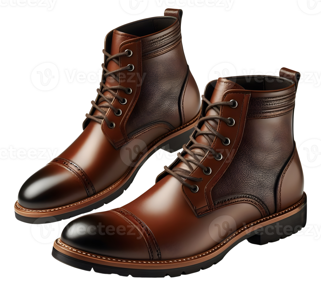 Mens boots brown winter boots transparent background leather boots brown boot png