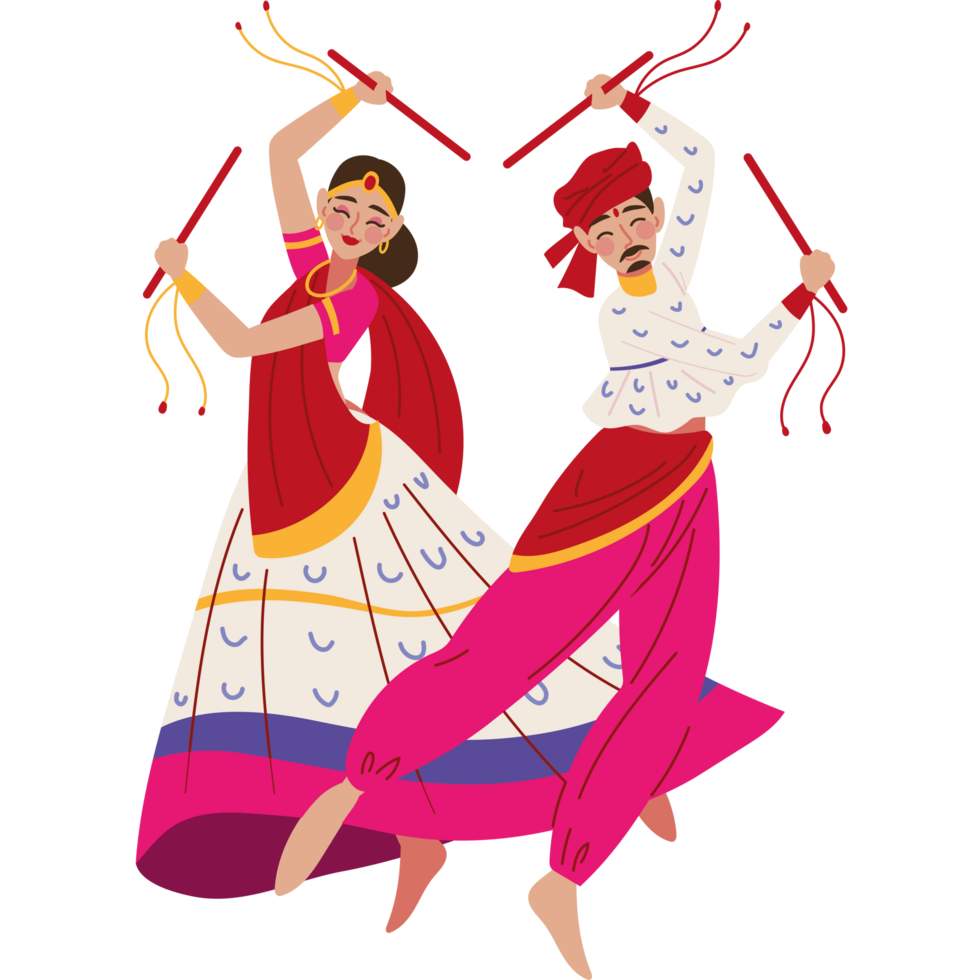couple in hindu traditional costume isolated png