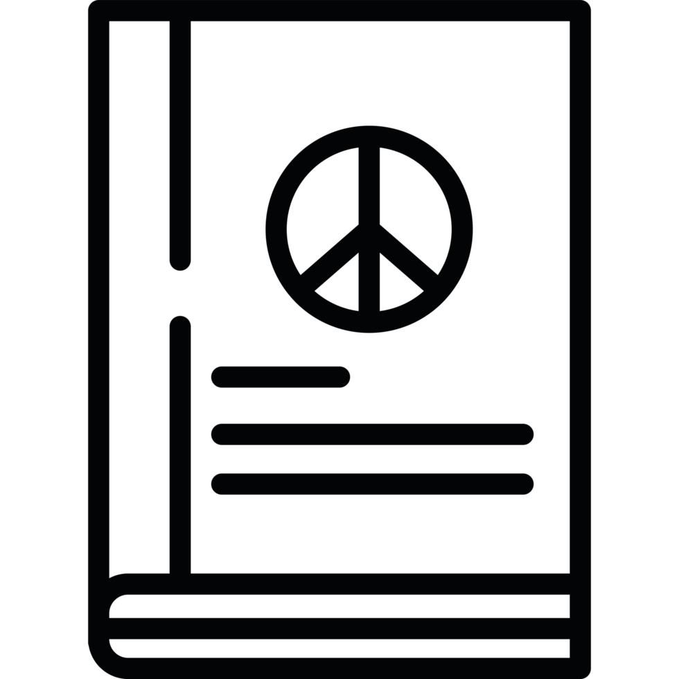 A book with a peace sign on it png