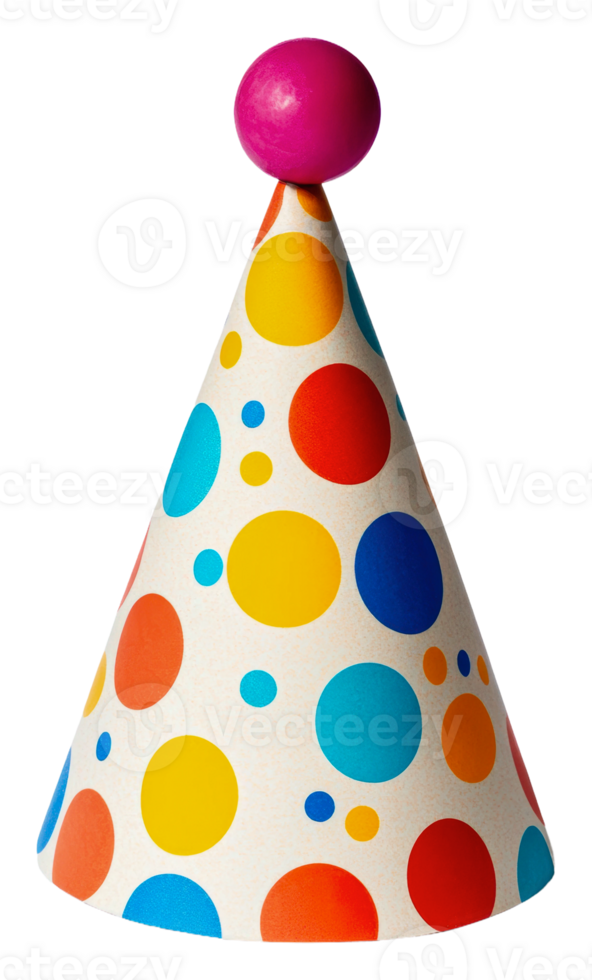Polka dot party hat for festive fun isolated on transparent background png