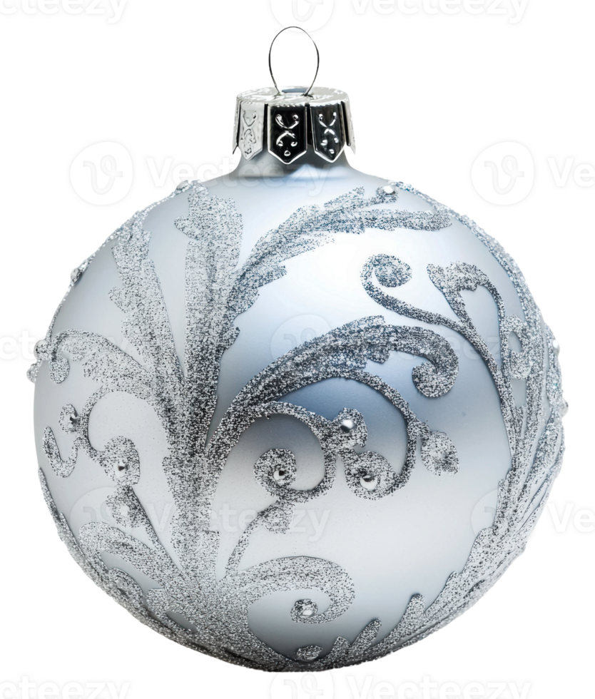 Elegant silver ornament for decoration isolated on transparent background png