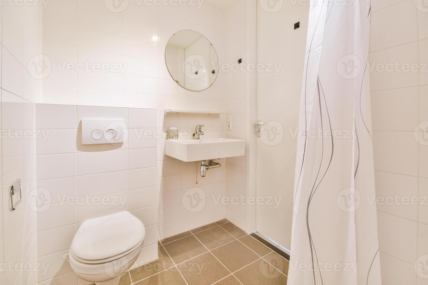 A white shower curtain photo