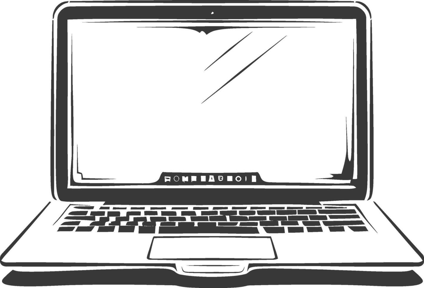 Laptop screen black and white vector
