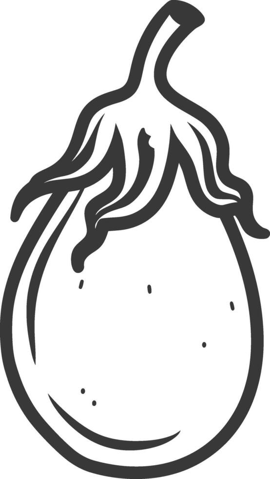 A black and white drawing of a fig vector