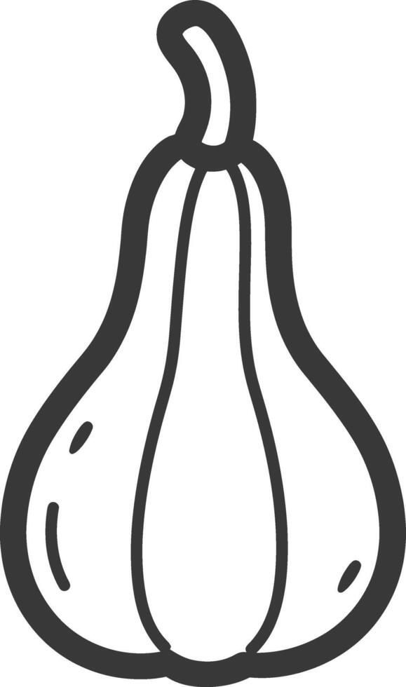 A black and white drawing of a pumpkin vector