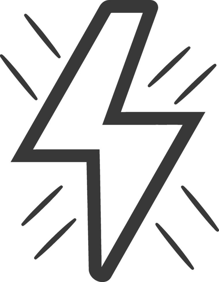 A black and white lightning bolt icon vector