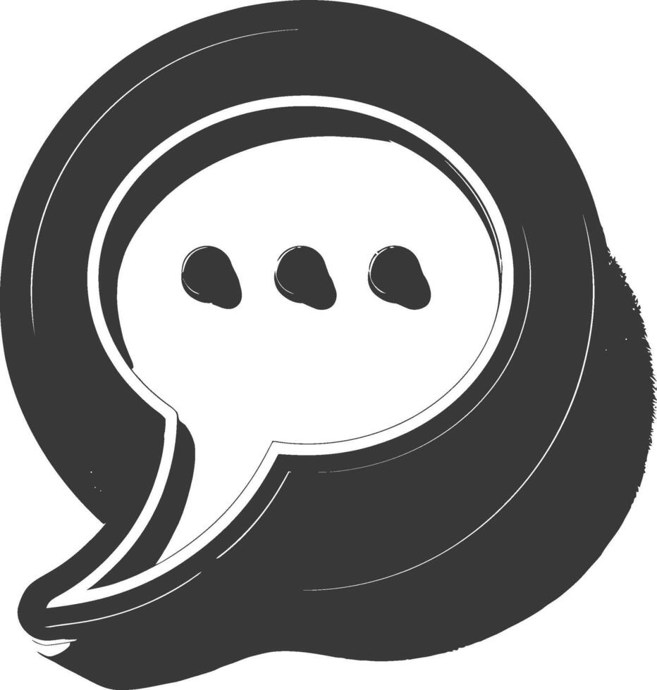 A black and white image of a speech bubble vector
