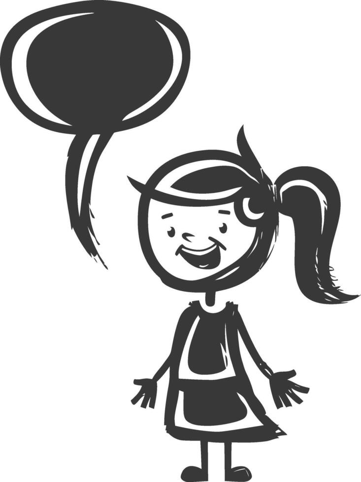 A cartoon girl with a speech bubble vector