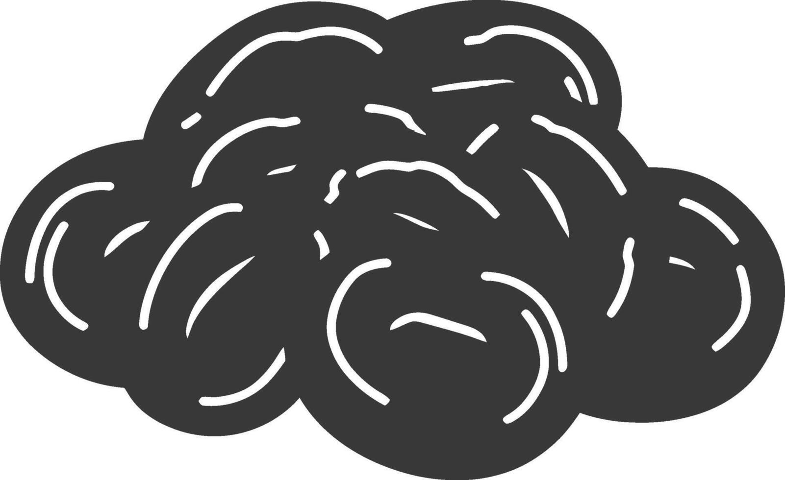 A black and white illustration of a pile of blackberries vector
