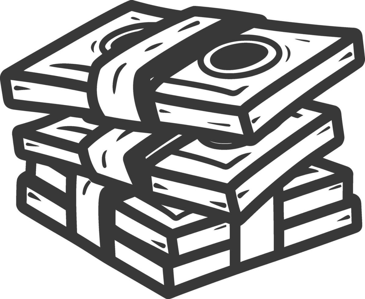 Money stack icon illustration vector