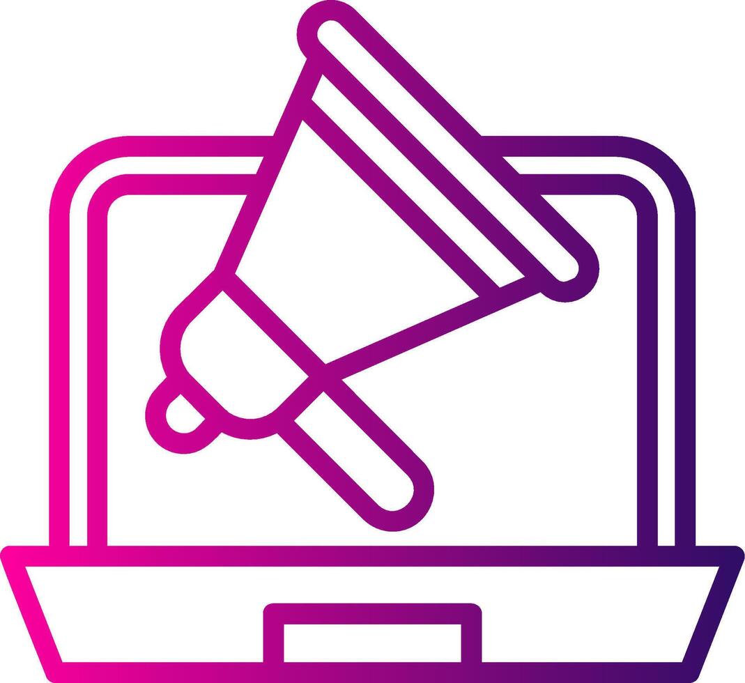 Online Advertising Line Gradient Icon vector