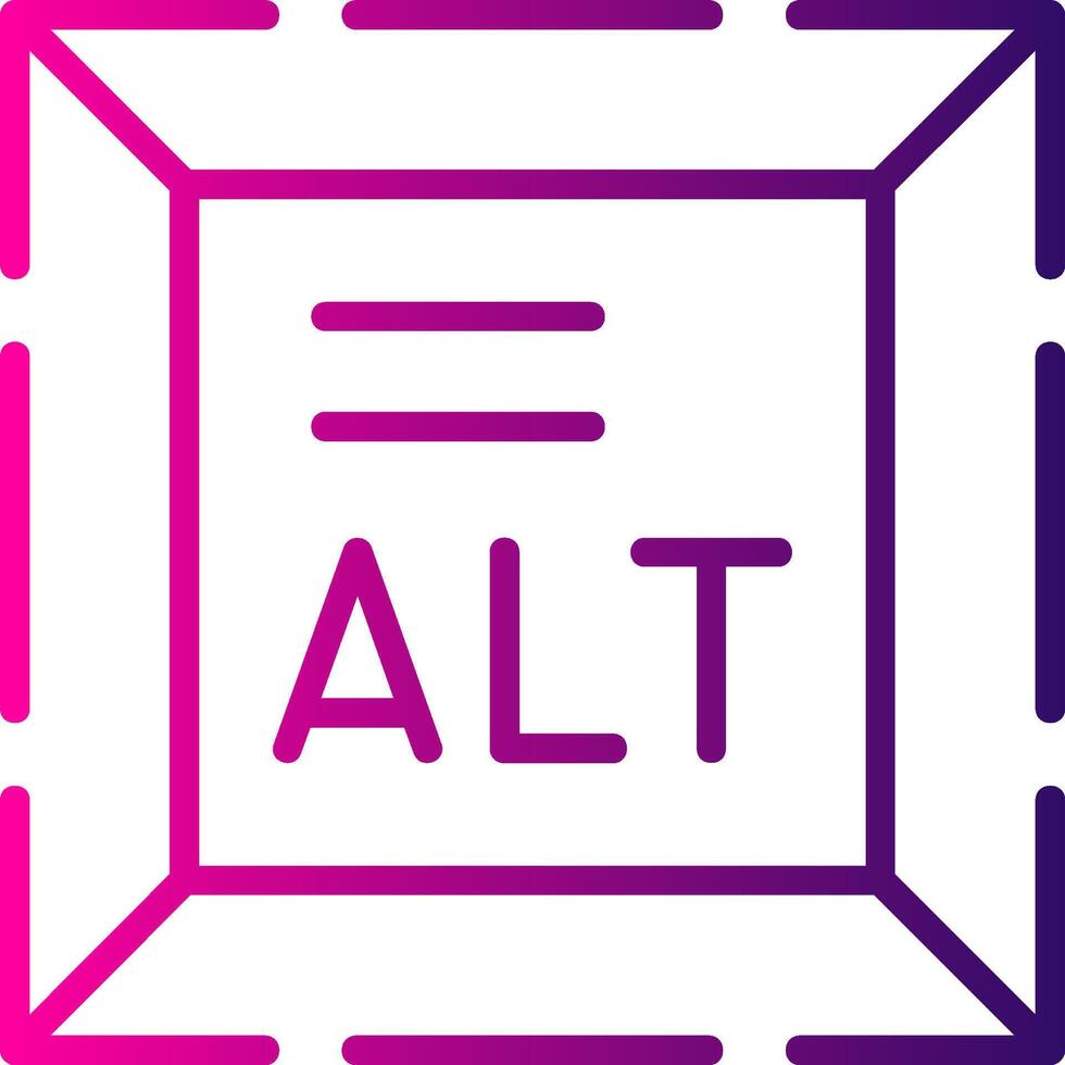 Alt Text Line Gradient Icon vector