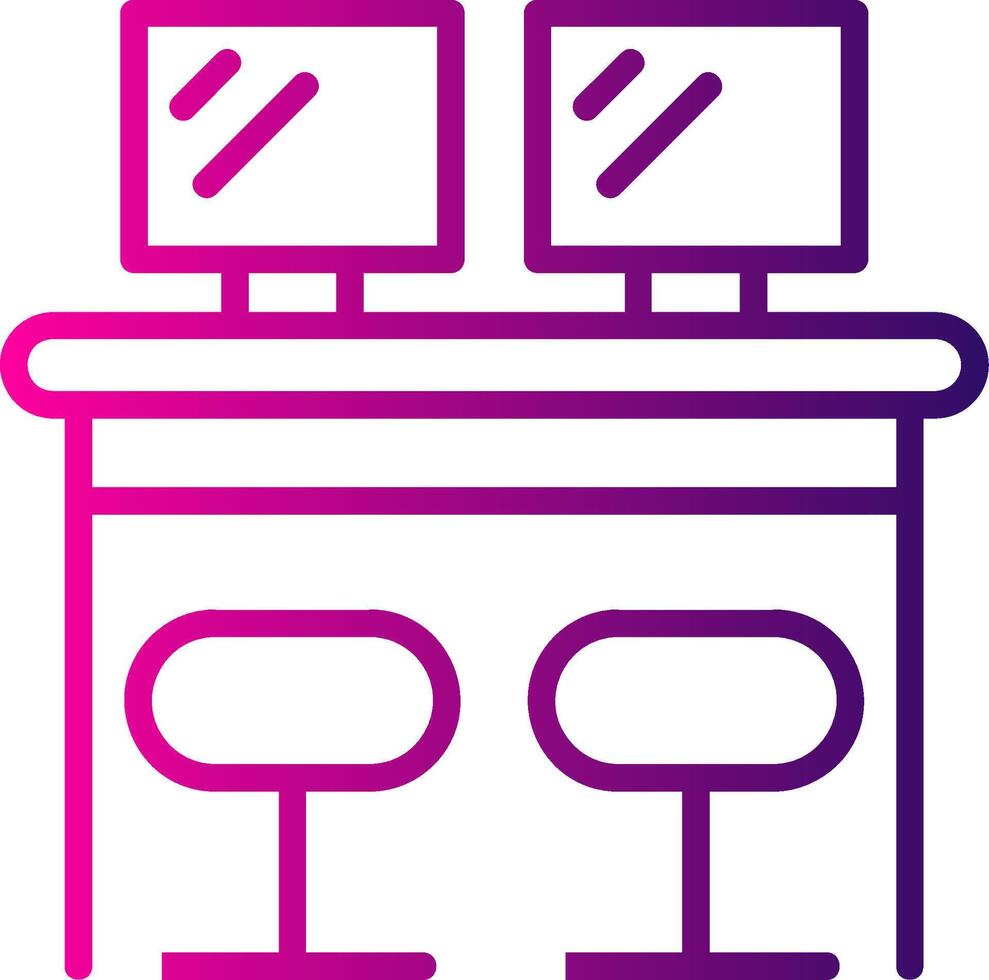 Co Work Space Line Gradient Icon vector