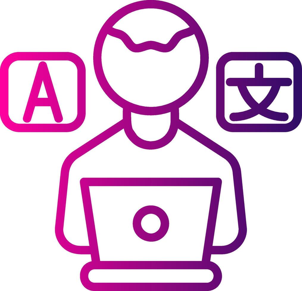 Freelance Translator Line Gradient Icon vector