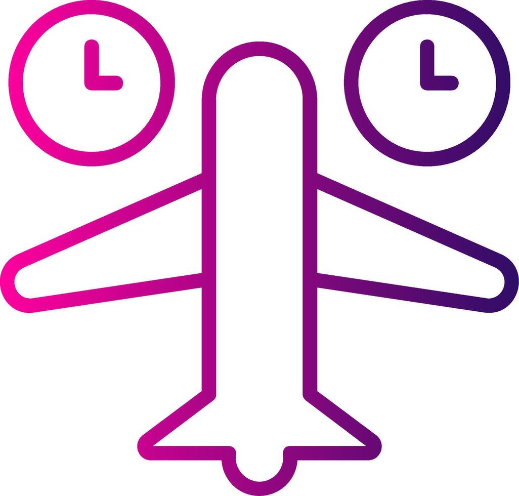 Jet Lag Line Gradient Icon vector