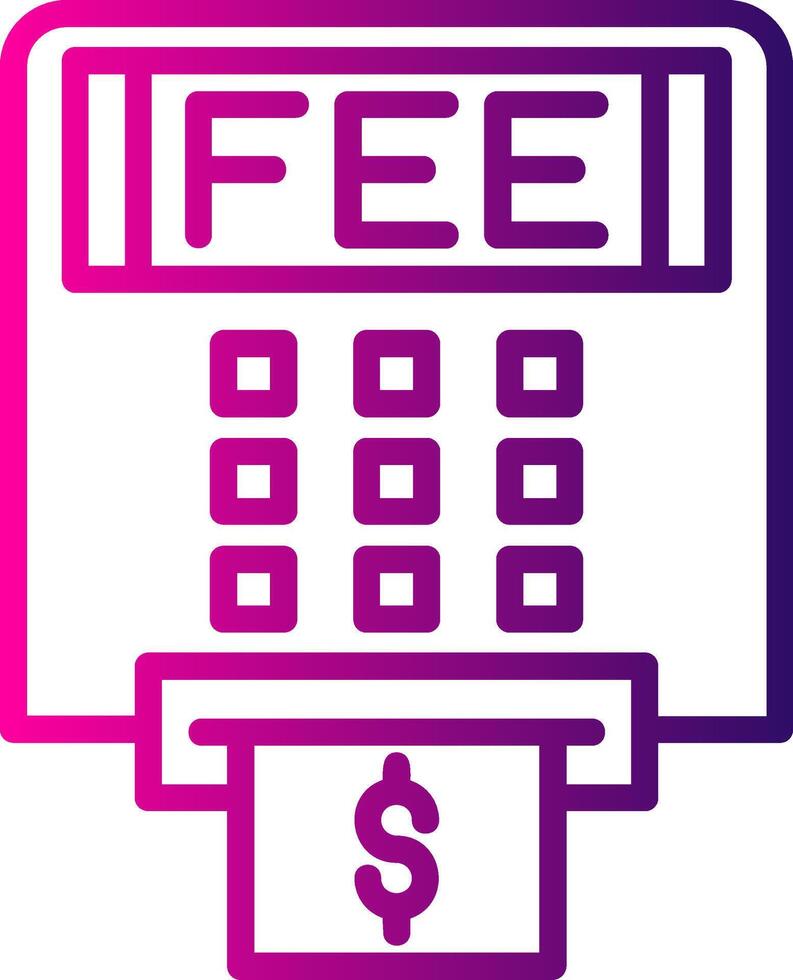 Atm Fees Line Gradient Icon vector