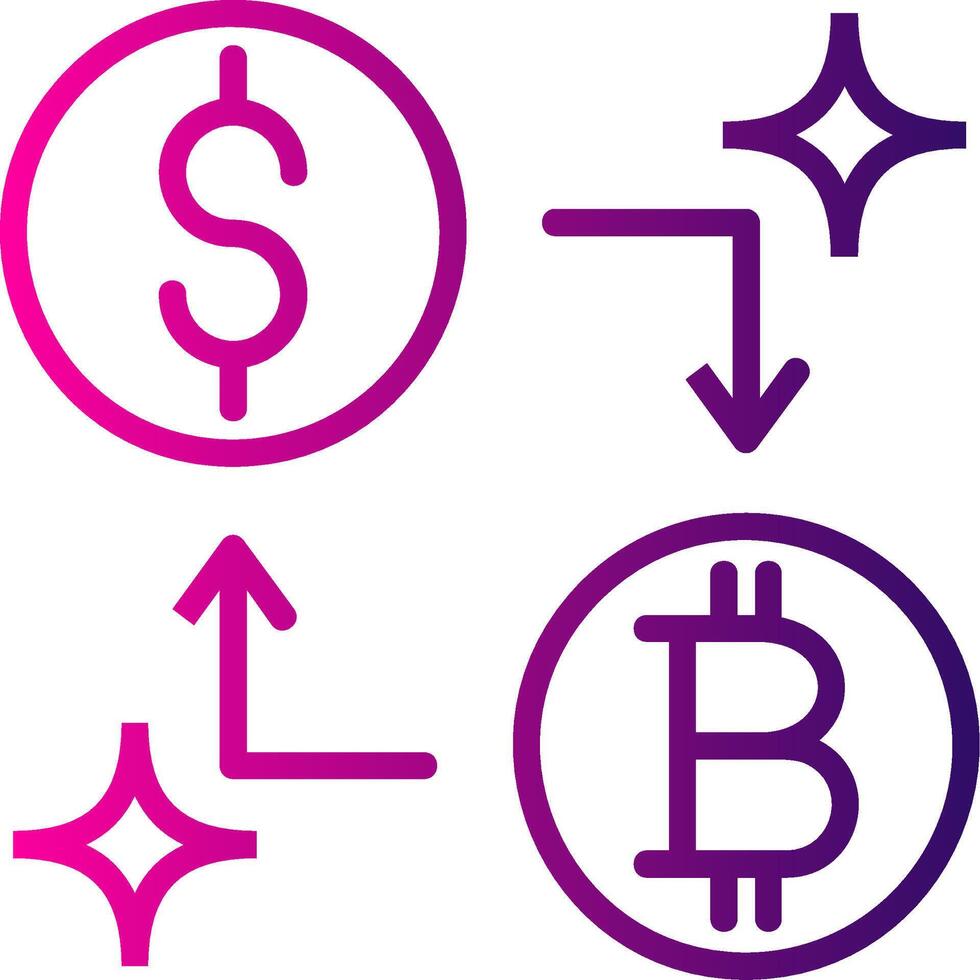 Currency Exchange Line Gradient Icon vector