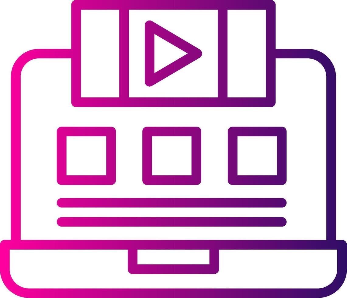 Live Stream Line Gradient Icon vector