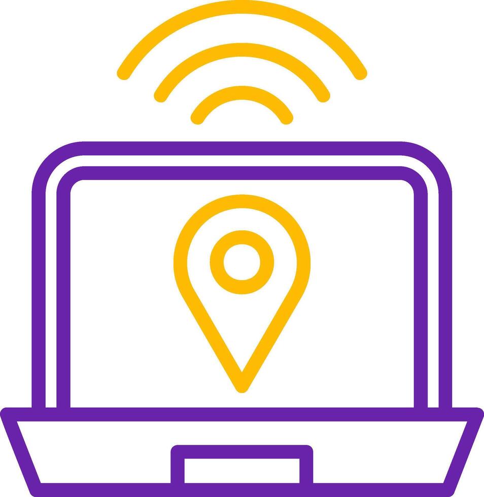 Digital Nomad Hub Line Two Color vector
