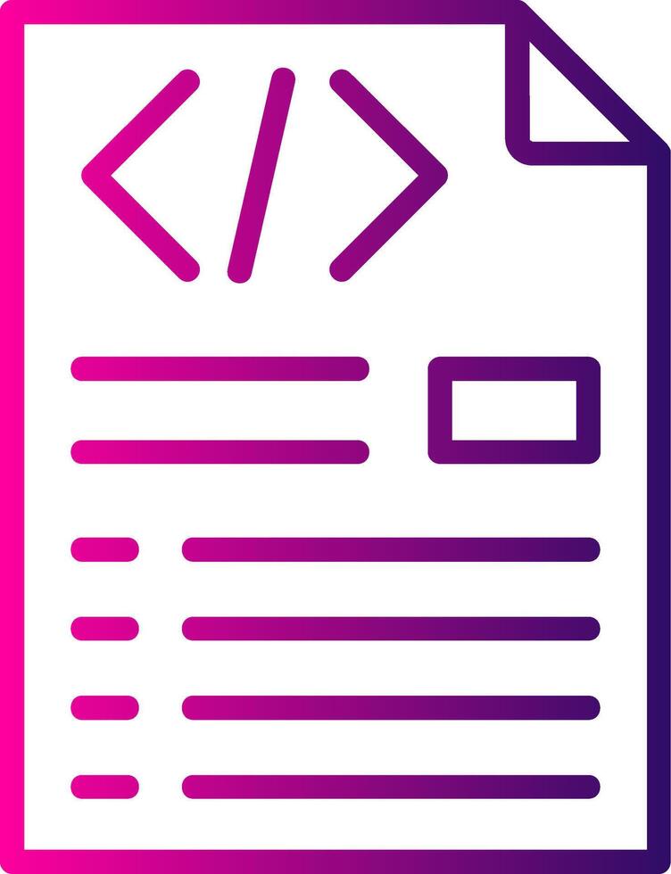 Header Code Line Gradient Icon vector
