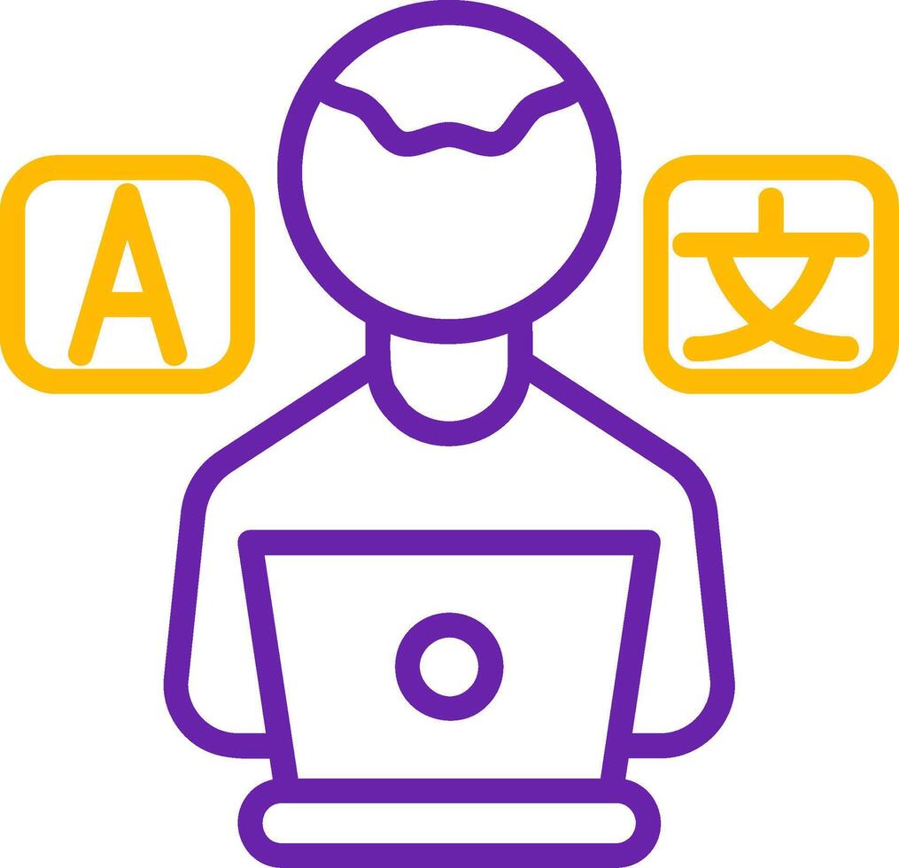 Freelance Translator Line Two Color vector