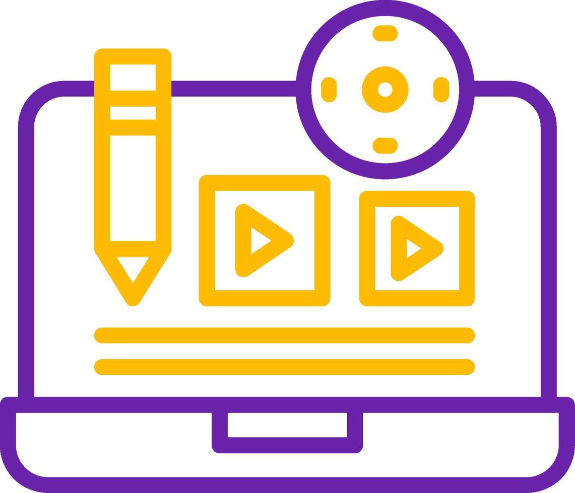 crear contenido línea dos color vector