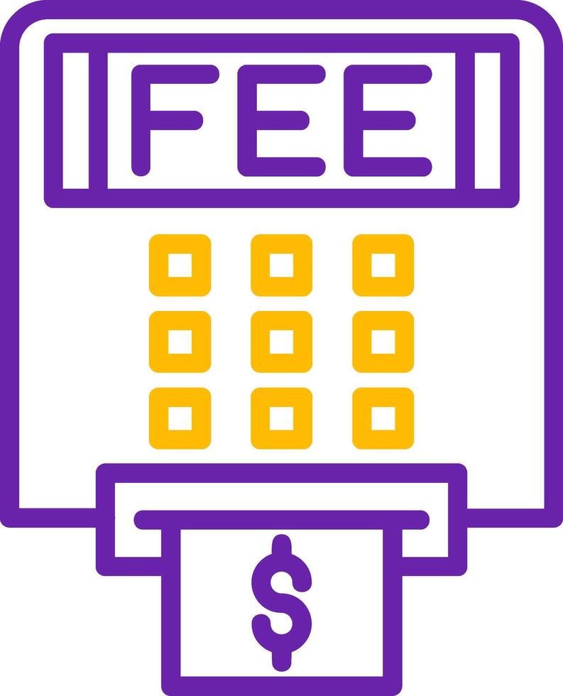 Atm Fees Line Two Color vector