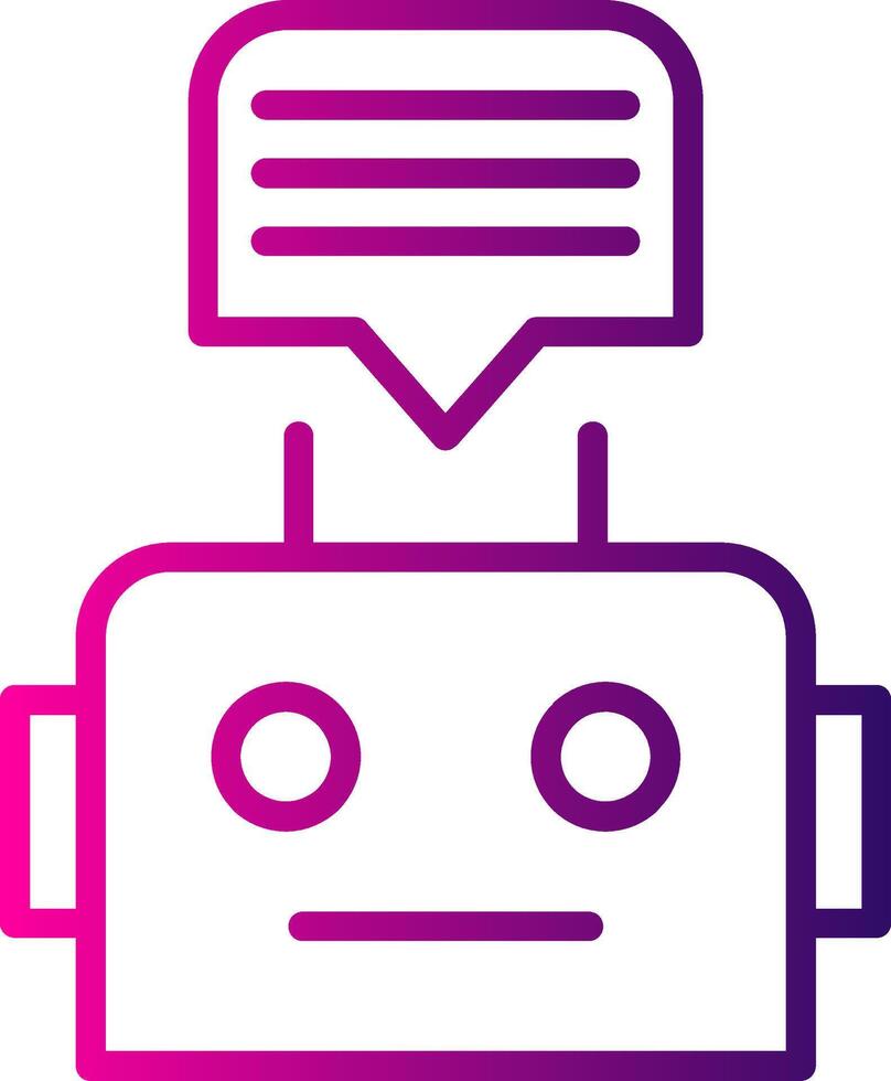 Chatbot Line Gradient Icon vector