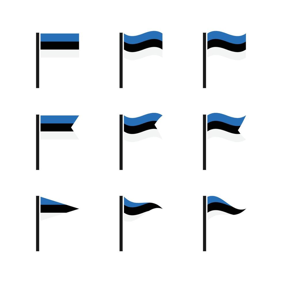 National flag of Estonia. Flag icon set isolated background vector