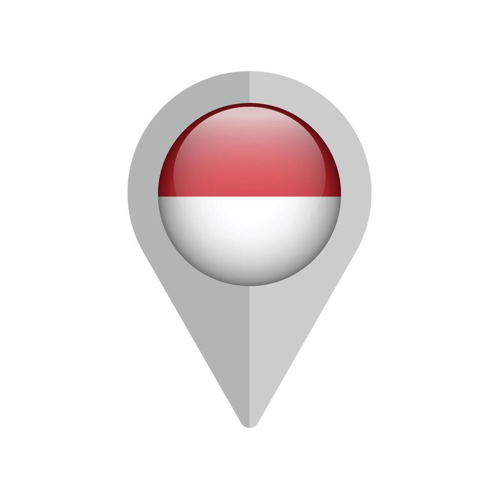 Monaco pin map icon flag isolated on white. illustration vector