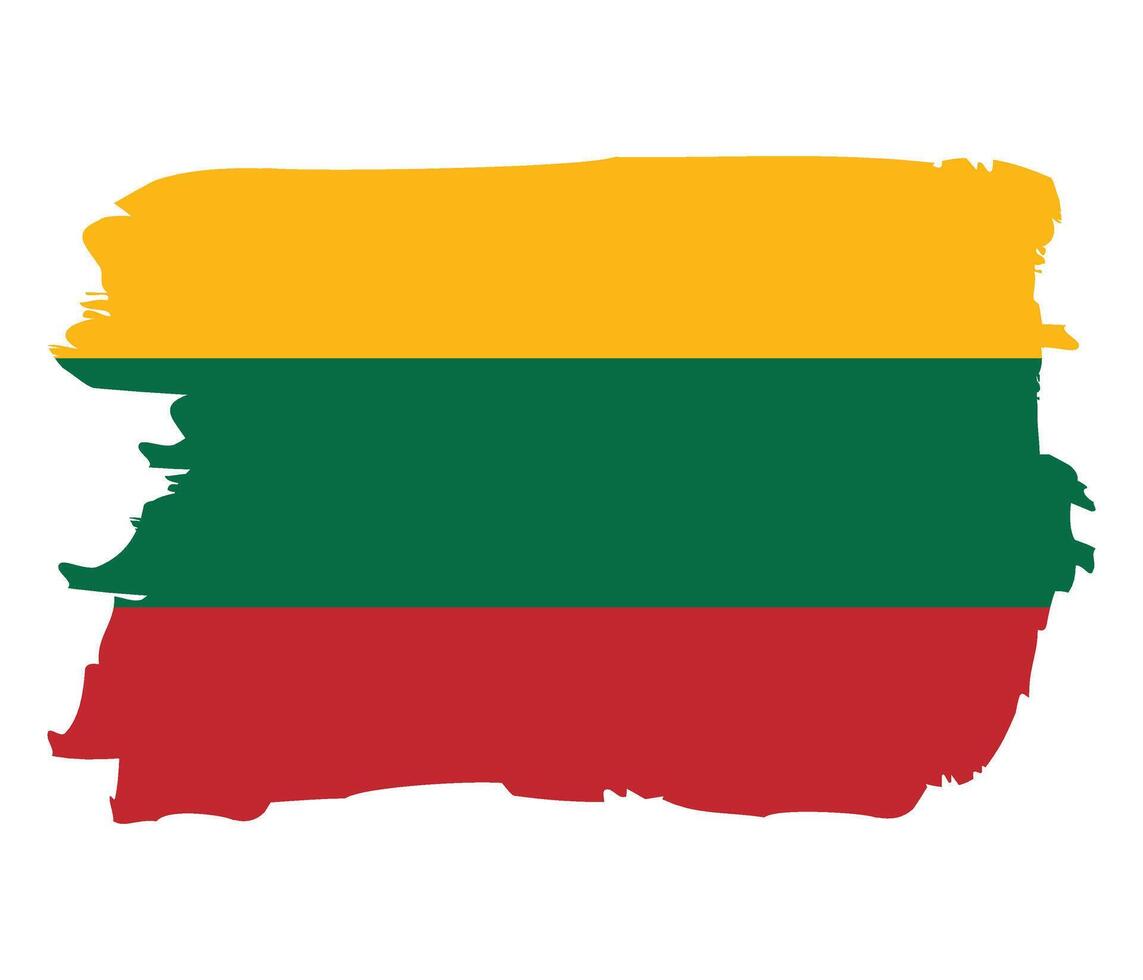 Brush stroke flag of Lithuania. Isolated on white illustration vector