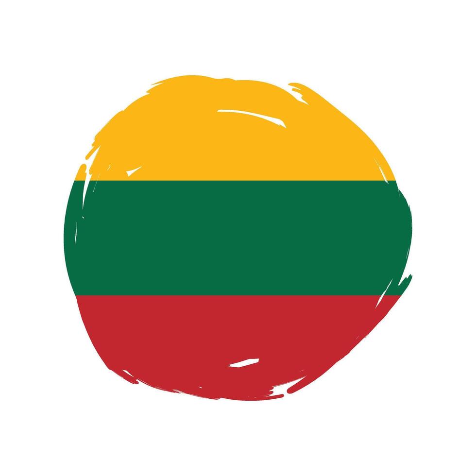 Brush stroke flag of Lithuania. Isolated on white illustration vector