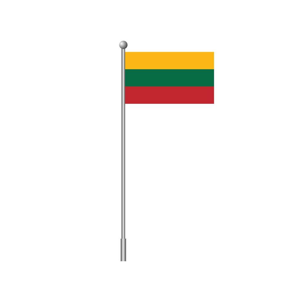 Clip art flag of Lithuania. Isolated on white illustration vector