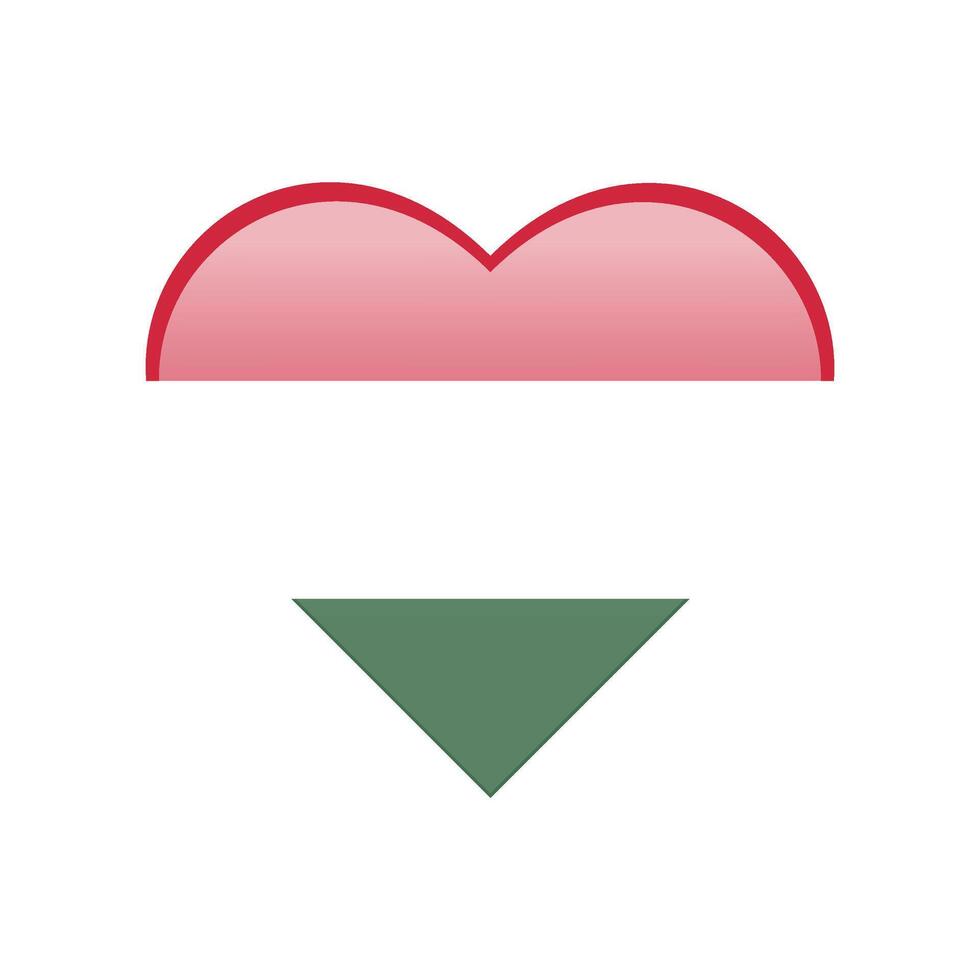 Flag of Hungary love icon symbol isolated on white background. illustration vector