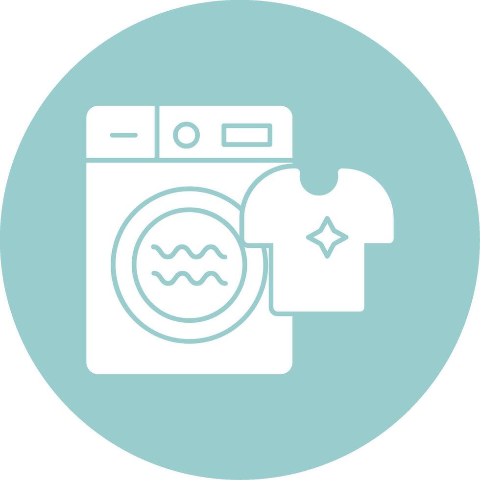 Laundry Glyph Circle Icon vector