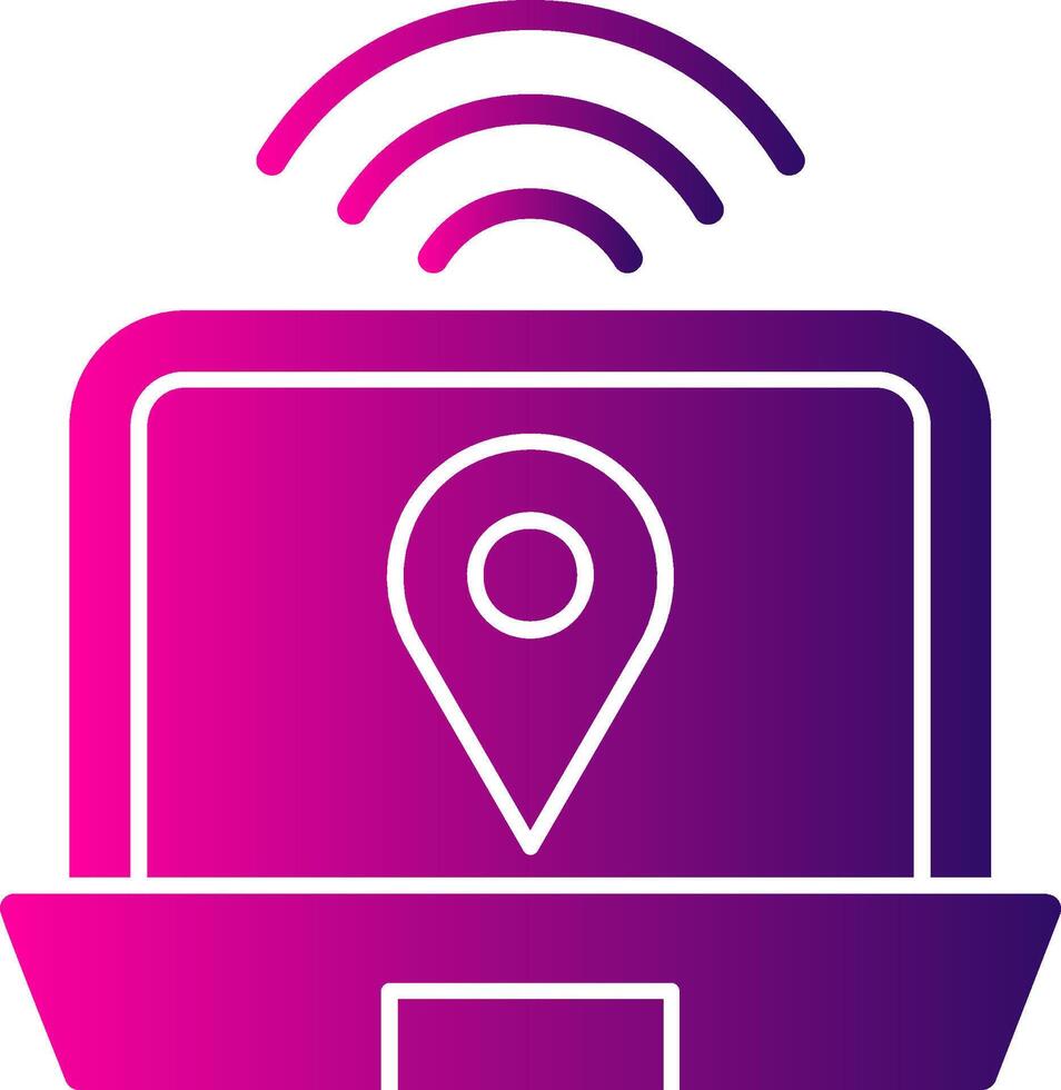 Digital Nomad Hub Glyph Gradient Icon vector