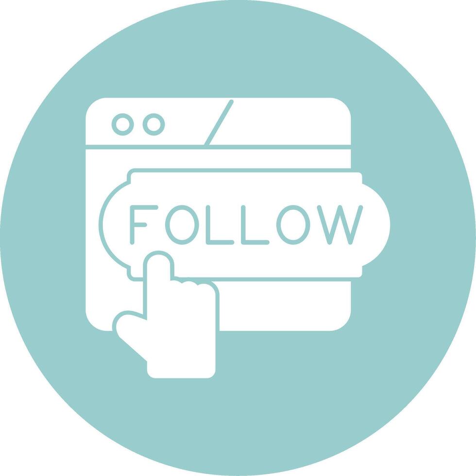 Do Follow Glyph Circle Icon vector