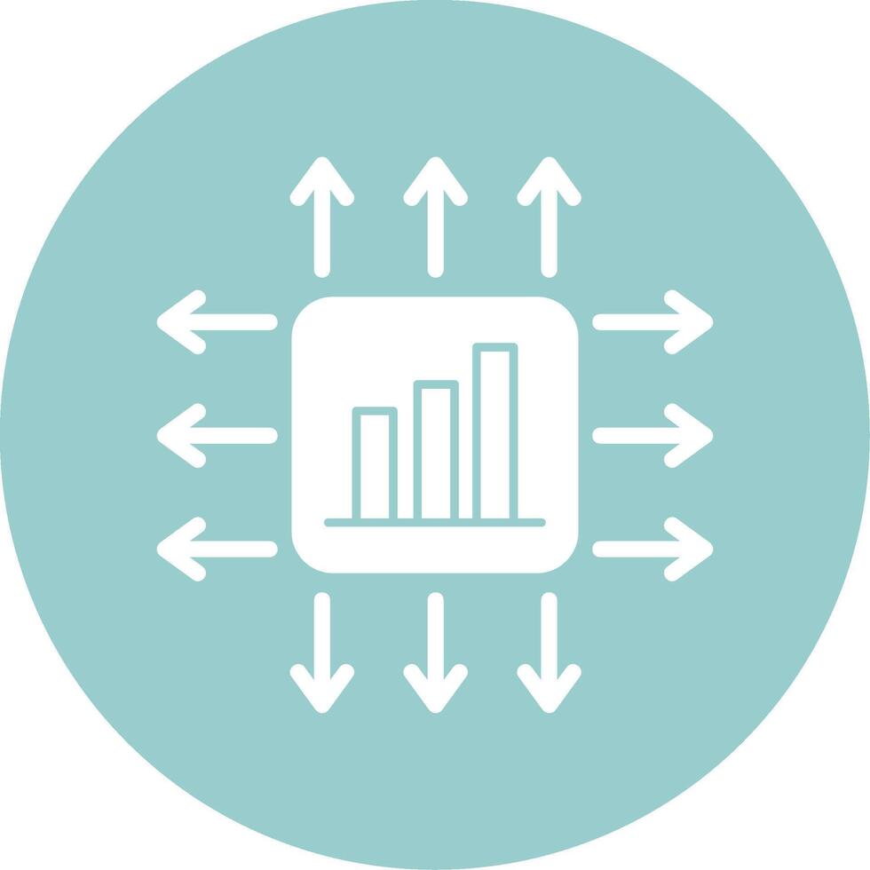 Performance Marketer Glyph Circle Icon vector